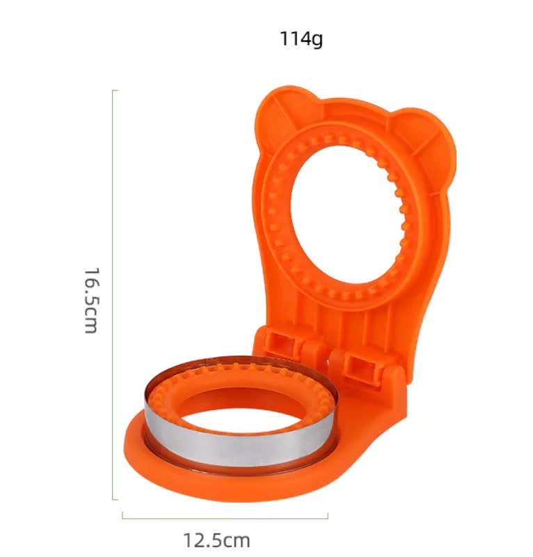 3 Pcs Grey Round Sandwich Sealer & Cutter - Safe Hand Guard Design, DIY Pocket Bread Mold