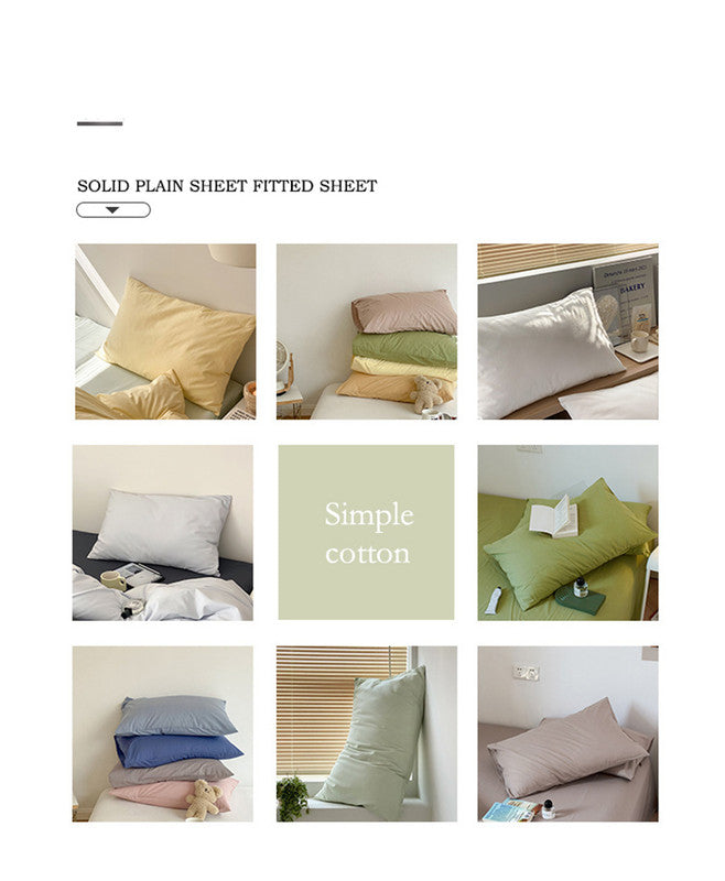 Green 100% Cotton Pillowcase Set - Envelope Closure(without pillow core)