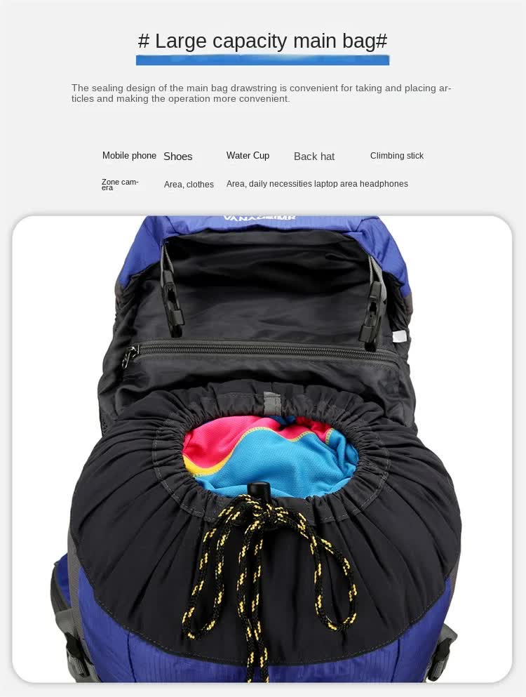 Green High-Capacity Nylon Hiking Backpack - Durable, Multi-Functional Outdoor Travel Pack