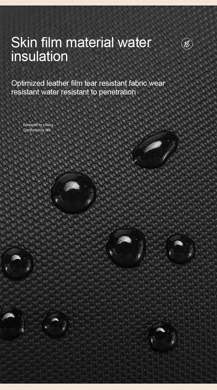 Grey Premium PU Leather Multi-Functional Travel Cable Organizer - Waterproof Digital Storage Pouch