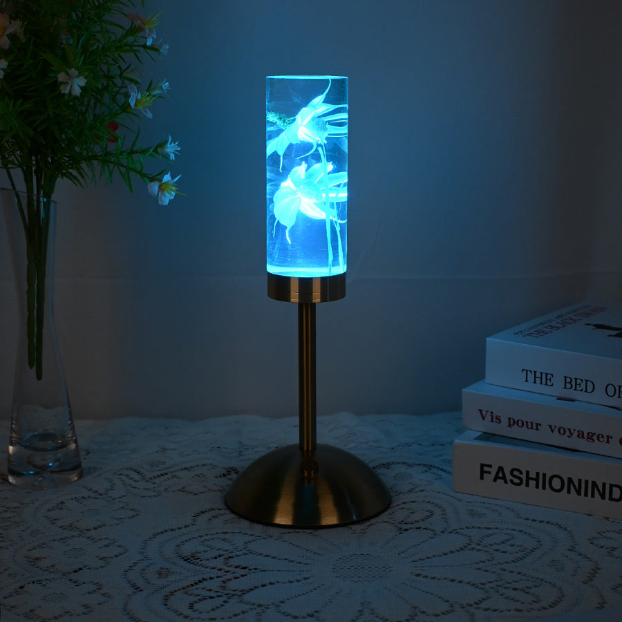 Daisy Eternal Flower Acrylic Table Lamp - Color-Changing LED, USB Rechargeable, Touch Control