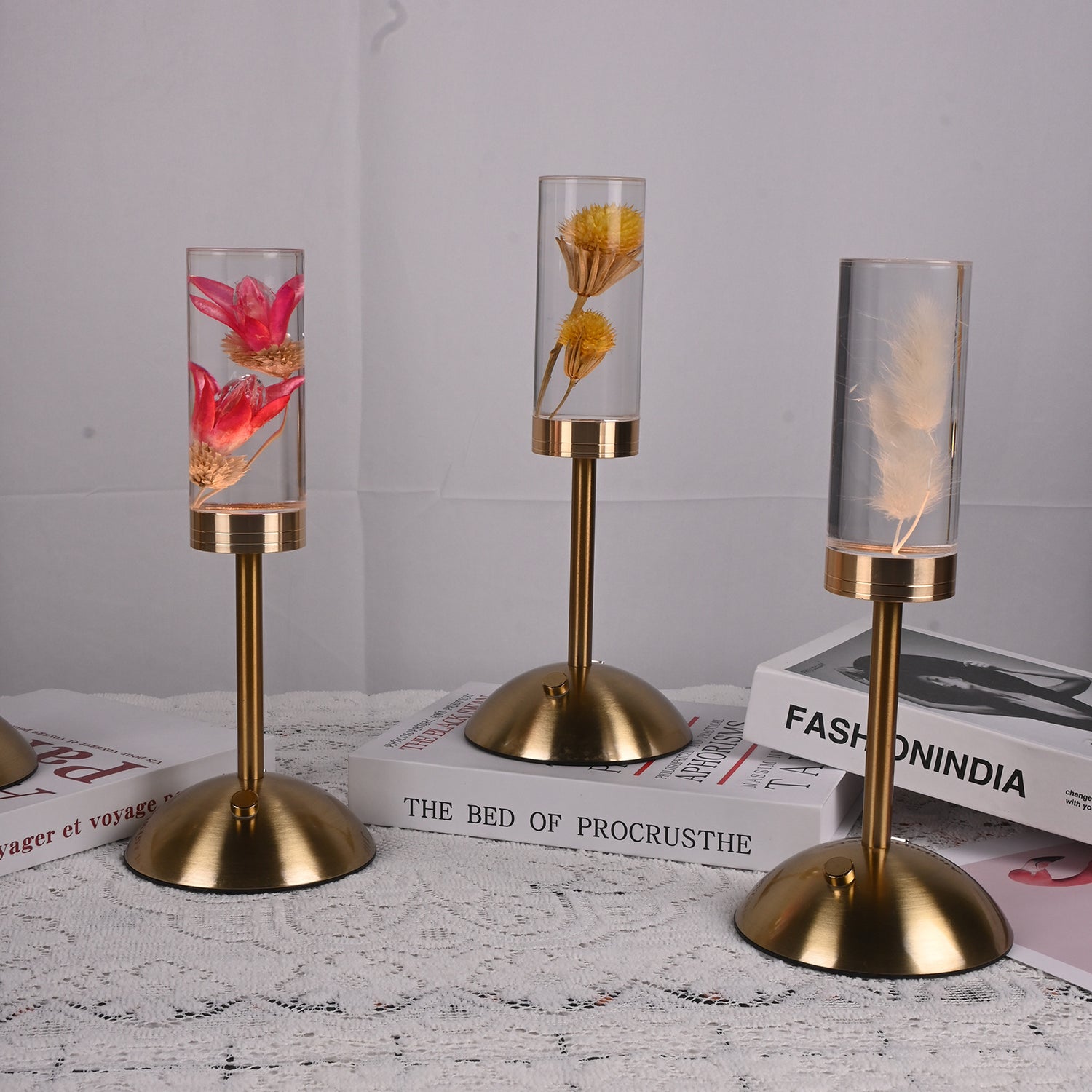 Gypsophila Paniculata Eternal Flower Acrylic Table Lamp - Color-Changing LED, USB Rechargeable, Touch Control