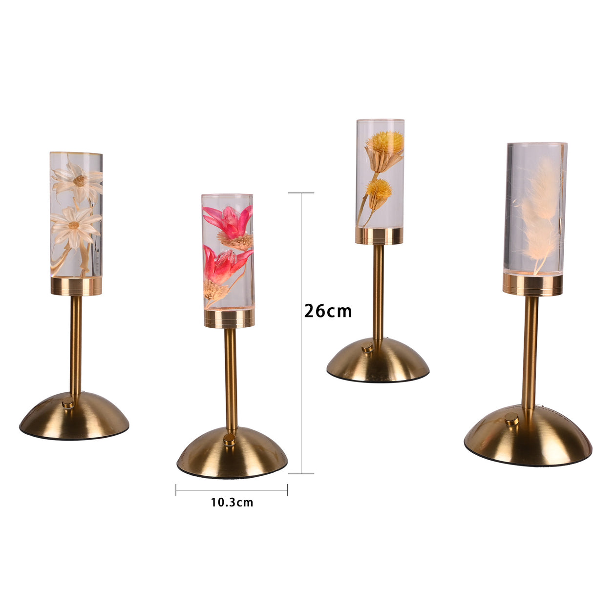 Wheat Ears Eternal Flower Acrylic Table Lamp - Color-Changing LED, USB Rechargeable, Touch Control