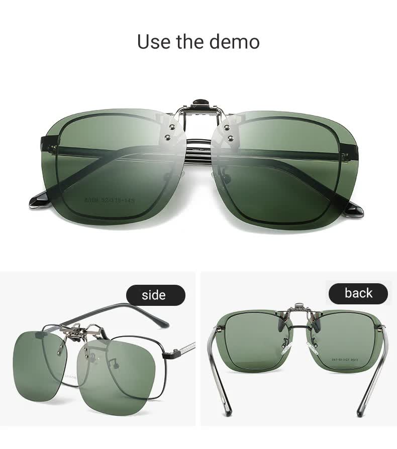 2 Pcs Gradient Pink Polarized Clip-On Sunglasses - Day & Night Use, Frameless Polygon Design for Fishing & Driving