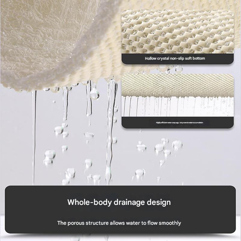 Yellow Leaves Pattern PVC Non-Slip Bath Mat 45x75cm - Shower Drain Hole Design, Soft & Quick-Dry Bathroom Rug