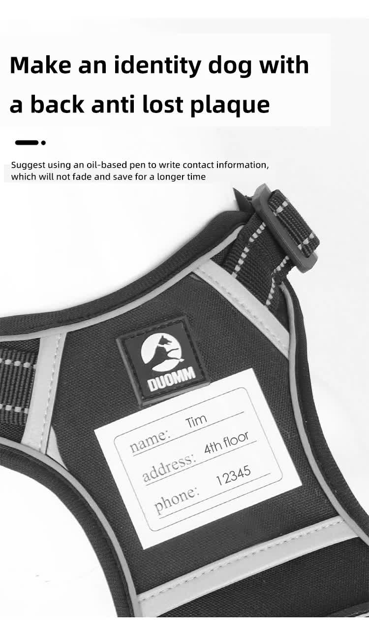 Size L Purple Reflective No-Pull Dog Harness - Adjustable & Durable for Large Breeds, Anti-Escape Design
