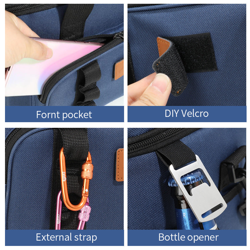 Khaki 23L Extra Large Insulated Cooler Bag with Double Layers - Perfect for Camping, Picnics, and Outdoor Adventures