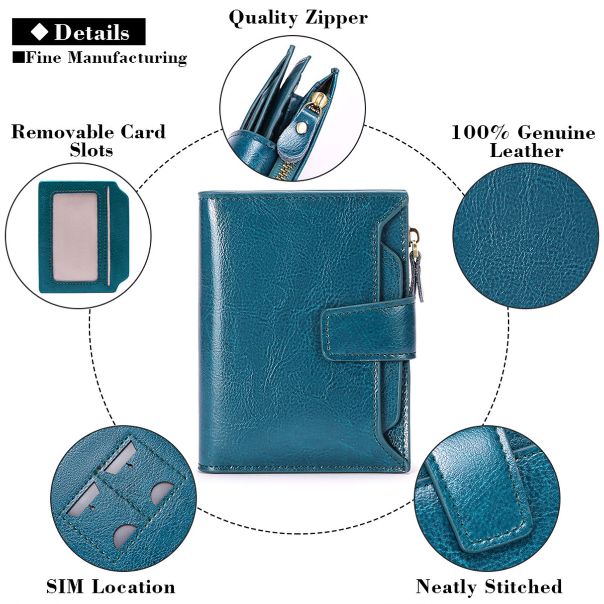 Brown Premium Genuine Leather RFID Blocking Women's Wallet - Lightweight, Multi-Functional, and Stylish