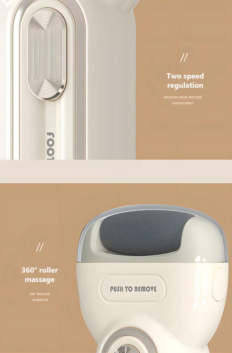 Light Green Electric Foot Grinder with USB Charging - Dual-Speed Callus Remover for Smooth, Exfoliated Feet