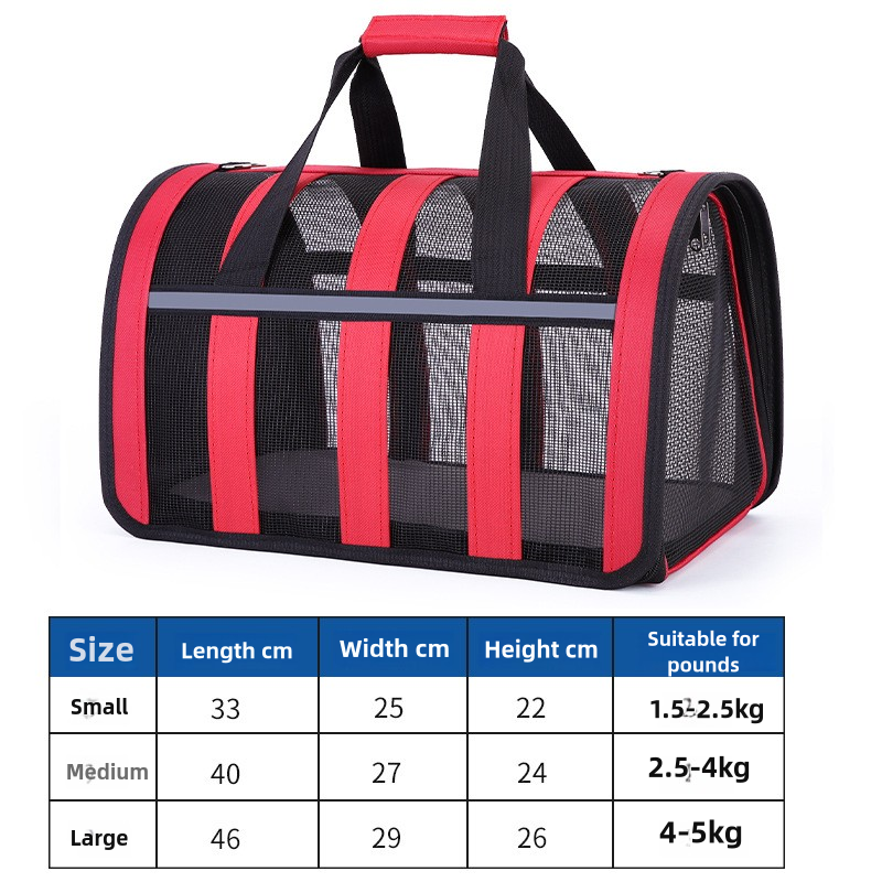Size L Orange And Grey Foldable Pet Carrier Bag - Lightweight, Breathable, and Spacious for All Seasons