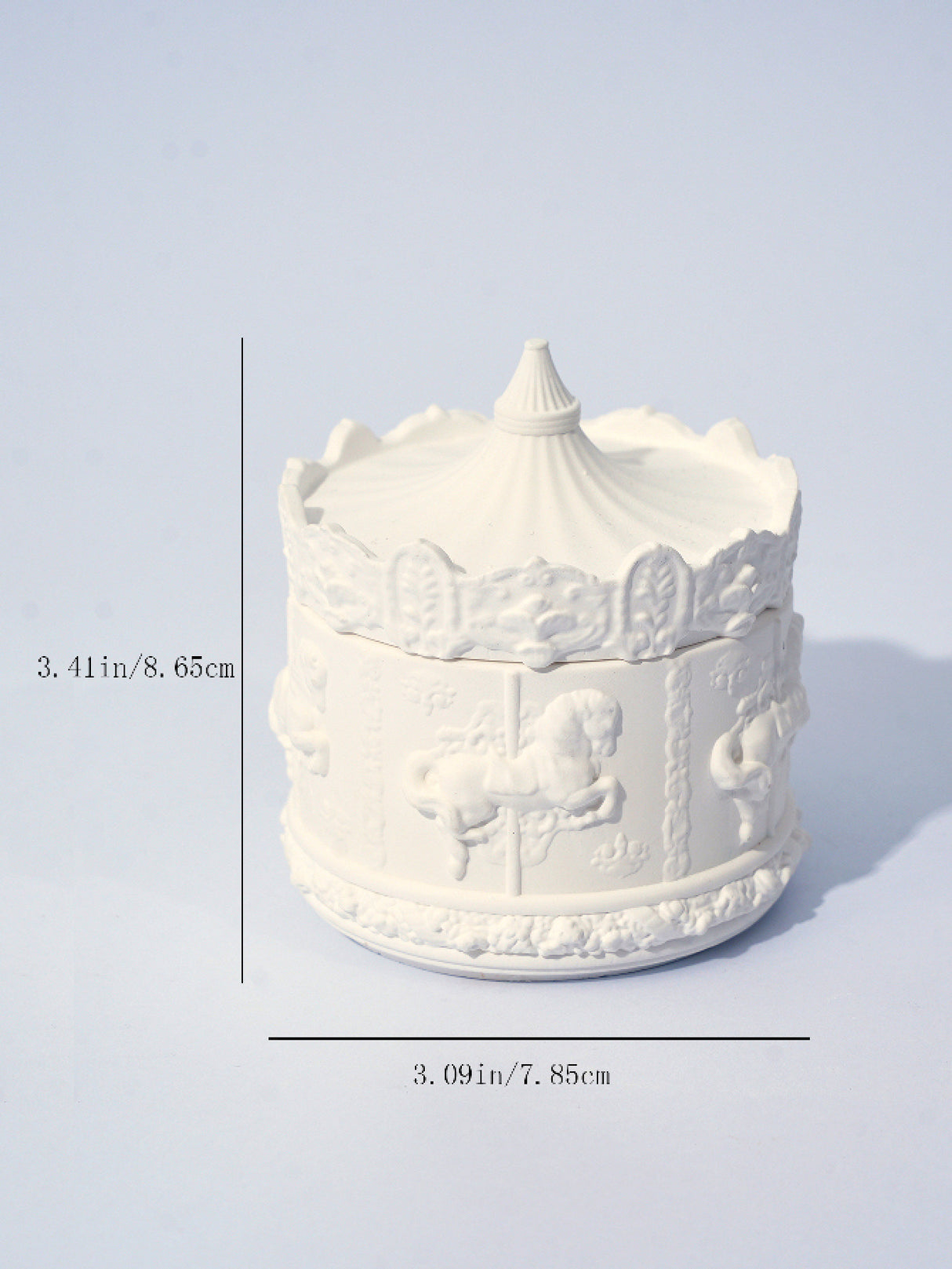 (White Peach Oolong)Rotating Carousel Soy Candle - Unique Home Decor & Gift