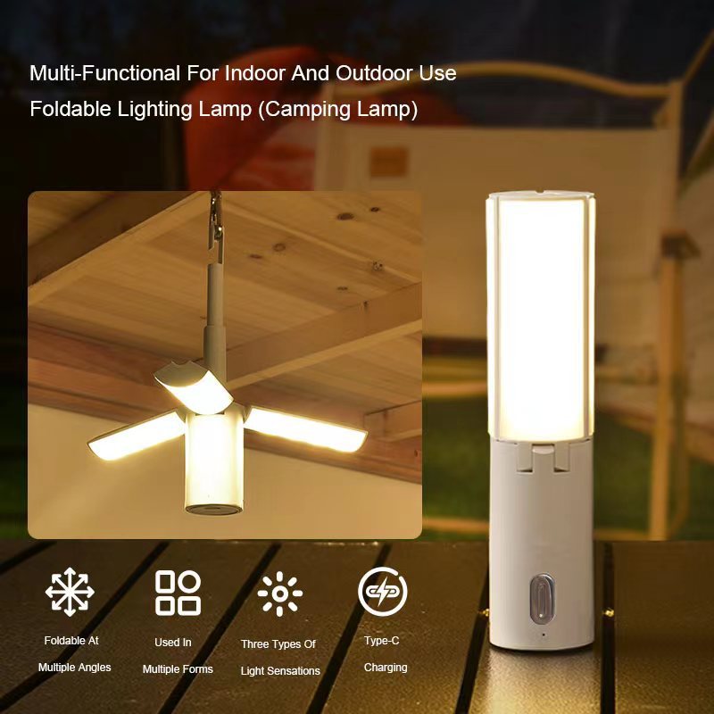 Foldable Camping Lantern - Multi-Functional Outdoor LED Tent Light (2400mAh)