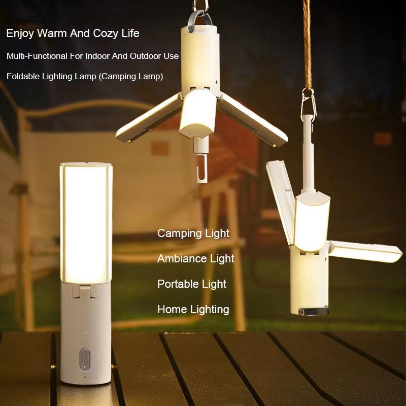 Foldable Camping Lantern - Multi-Functional Outdoor LED Tent Light (4000mAh)