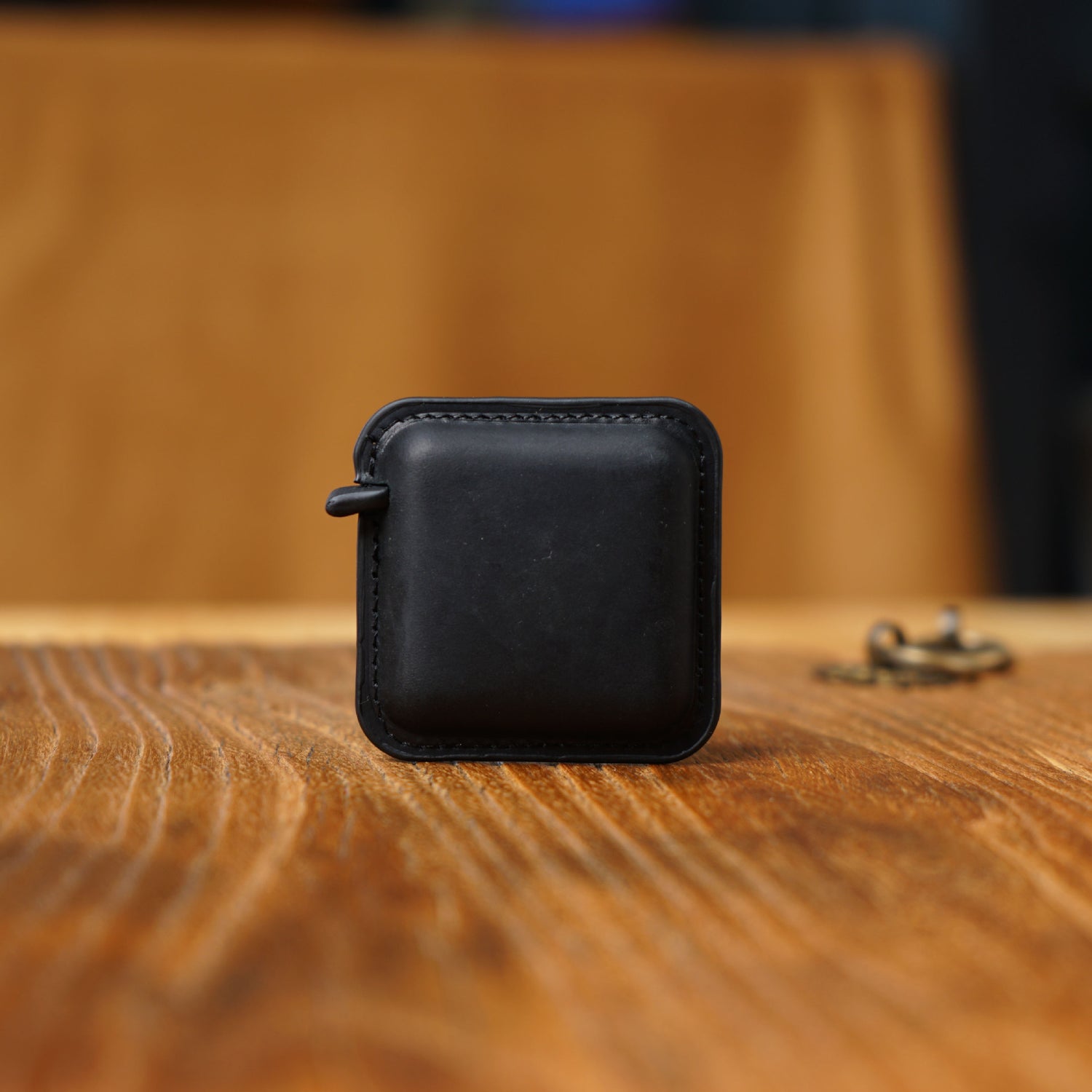 Black Mini Leather Tape Measure - 1.5m/60in - Square Solid Color