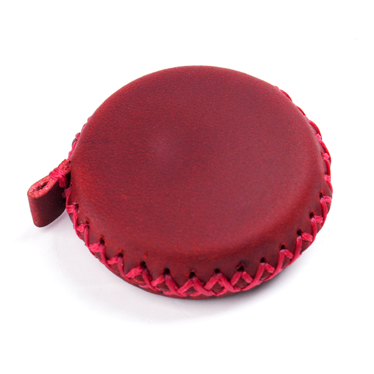 2 PCS Wine Red Hand-Stitched Leather Tape Measure - Compact & Stylish Measuring Tool