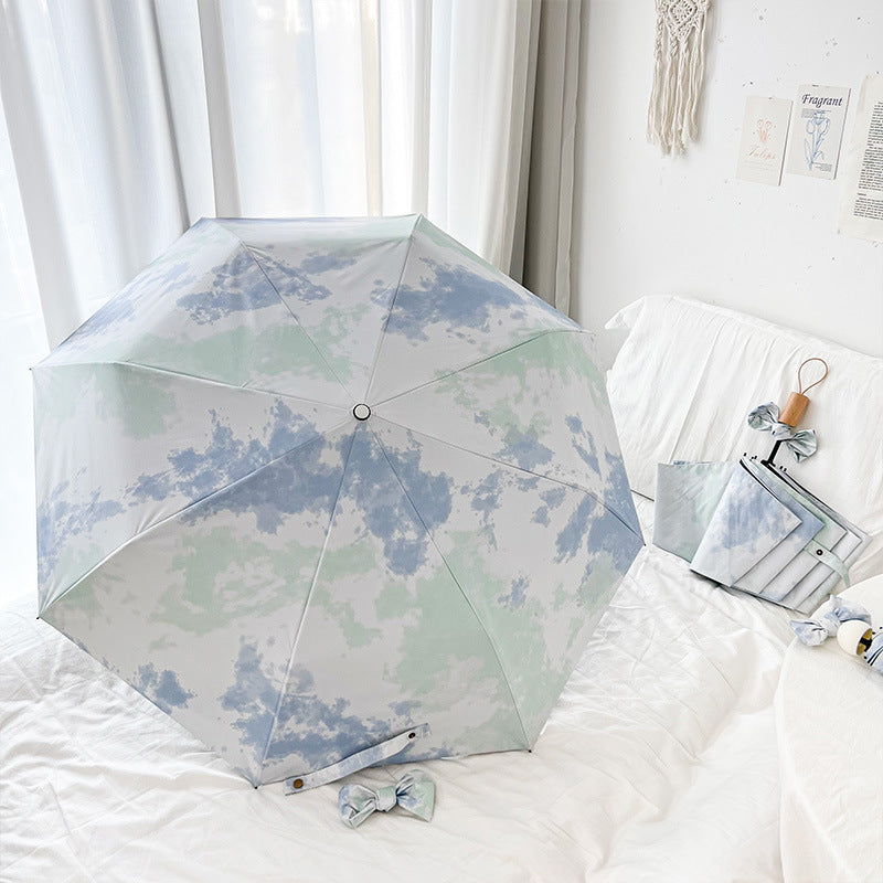 Oxygen Sense Gradient Automatic Folding Umbrella - Sun & Rain Protection for Women