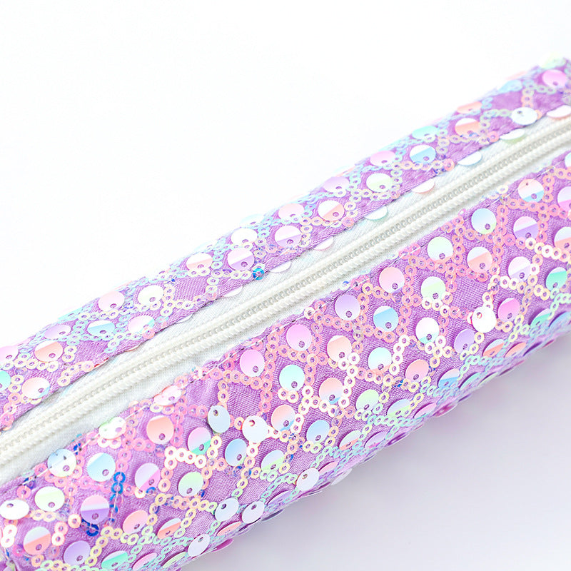 5-pcs Sequin Pencil Bag - Rainbow Glitter, Student Storage