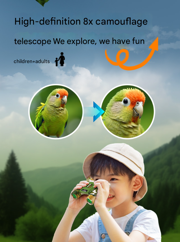 Blueish White Mini Pocket Binoculars - 8x21 High Power Colorful Binoculars for Kids