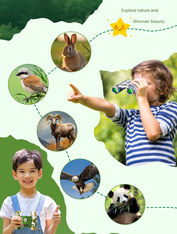Blueish White Mini Pocket Binoculars - 8x21 High Power Colorful Binoculars for Kids