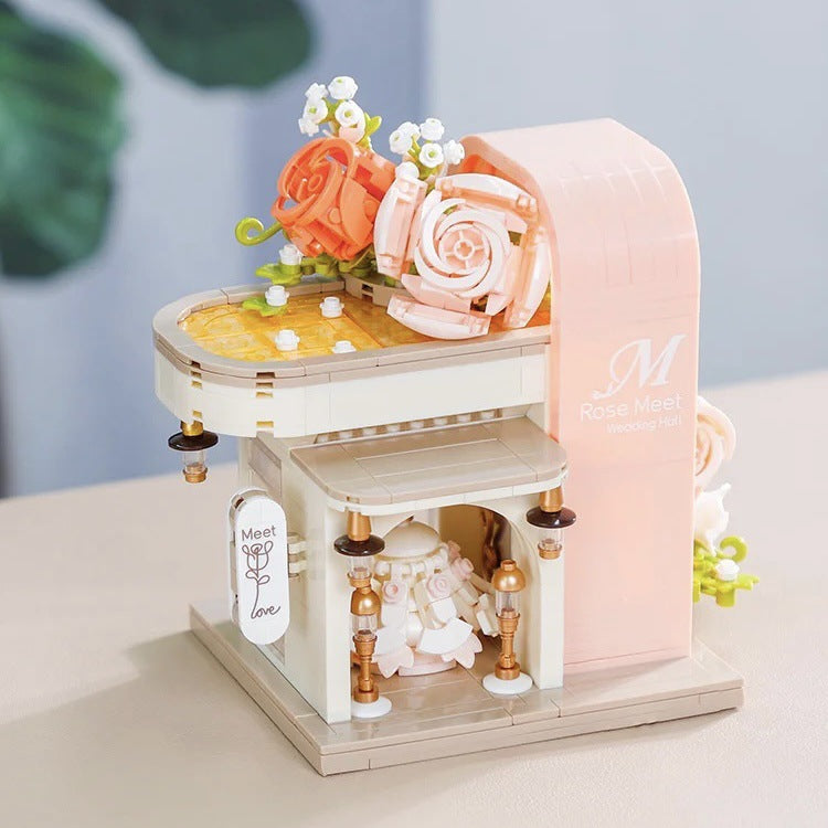 (Rose Date) Enchanting Streetscape Blocks - Creative Building Blocks Set