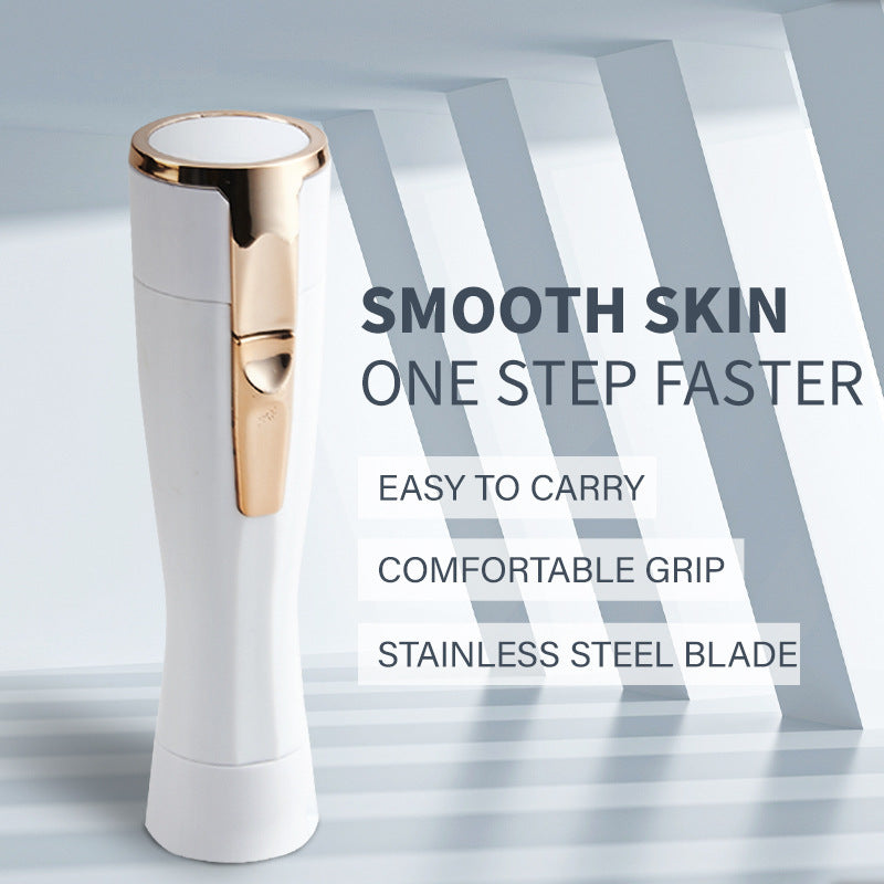 White Electric Shaver for Women - Painless Hair Remover with USB Charging
