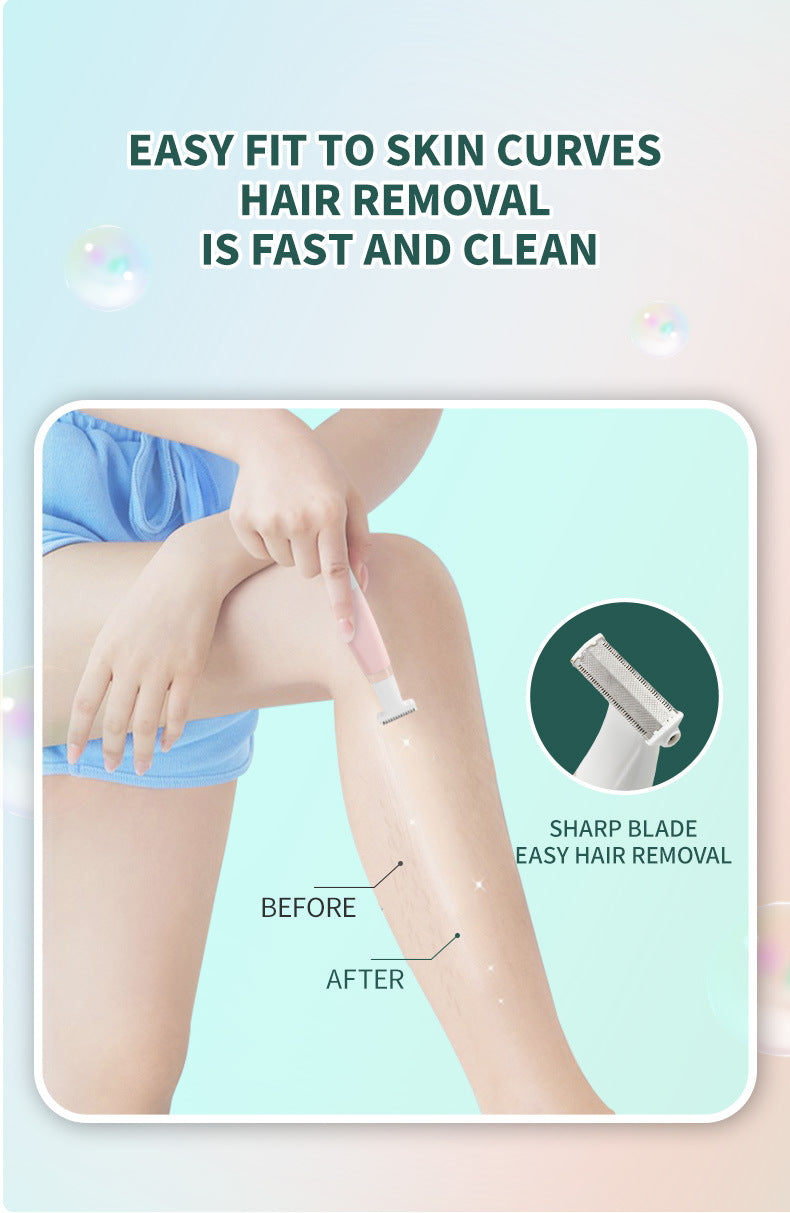 Pink Electric Shaver for Women - USB Rechargeable, Painless Hair Removal