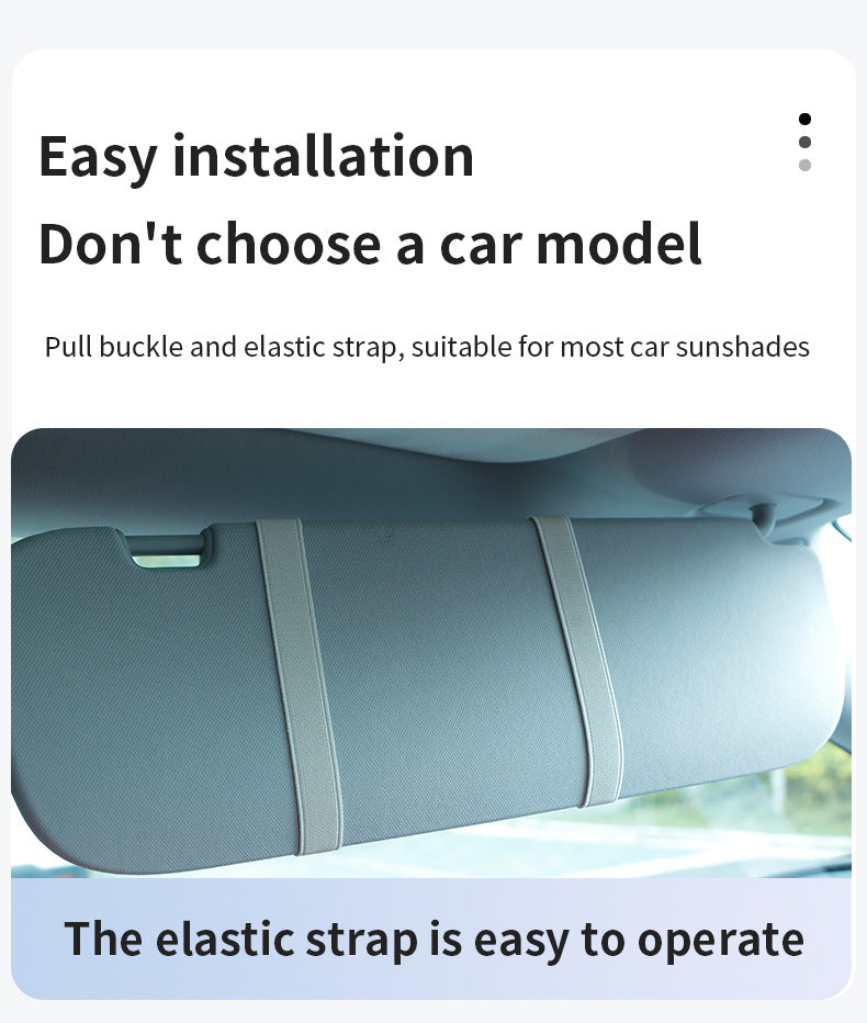 White double button Car Sun Visor Makeup Mirror with LED Light - Tri-Color, Touch Control