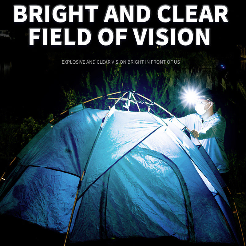 Black Rechargeable LED Headlight - Cap Light, Long Lasting Camping Light