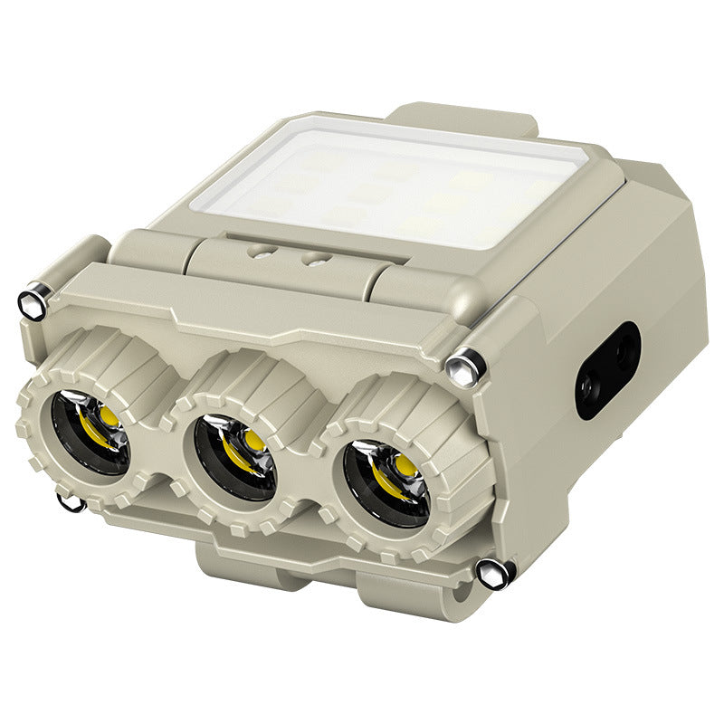 Beige Rechargeable LED Headlight - Cap Light, Long Lasting Camping Light