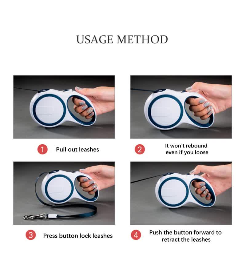 Wine Red 5M Pet Leash Retractable - Tangle-Free, Extendable Pet Leash for Walking