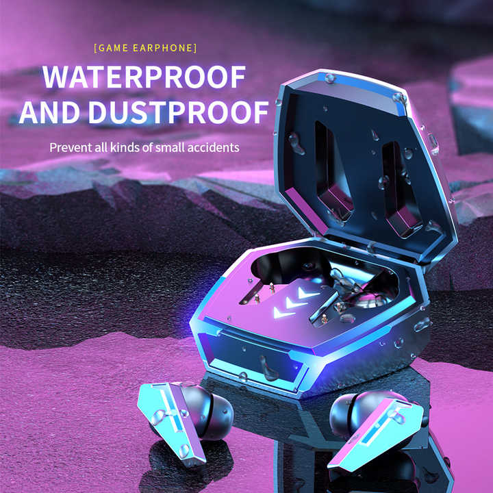 Black Wireless Gaming Earbuds - Bluetooth 5.2, Low Delay, 3D Stereo