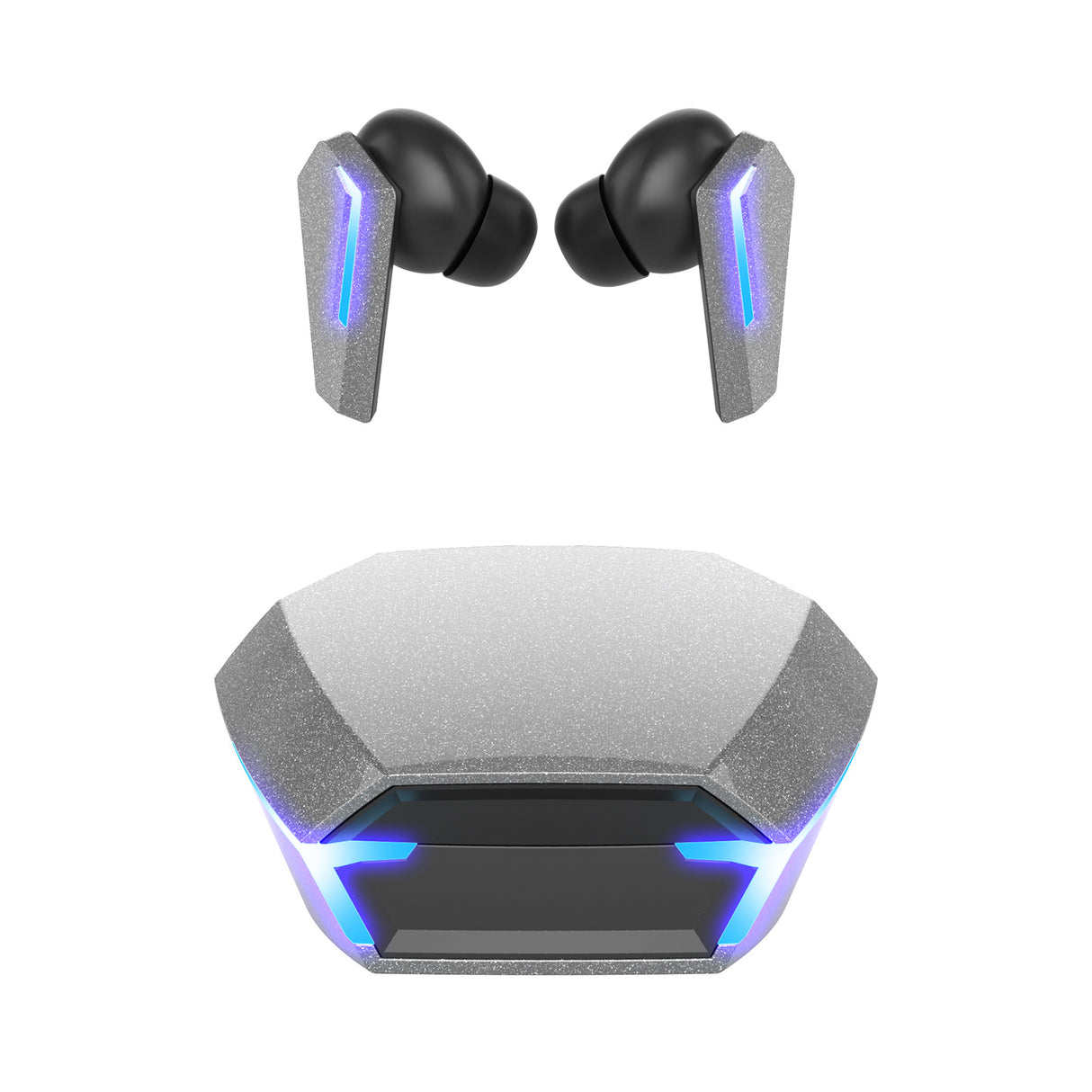 Silver Wireless Gaming Earbuds - Bluetooth 5.2, Low Delay, 3D Stereo