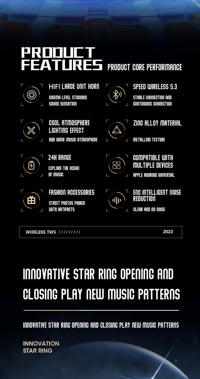 Blue Bluetooth 5.3 Wireless Earbuds - Hi-Fi Audio, Comfortable In-Ear, Fingerprint Touch