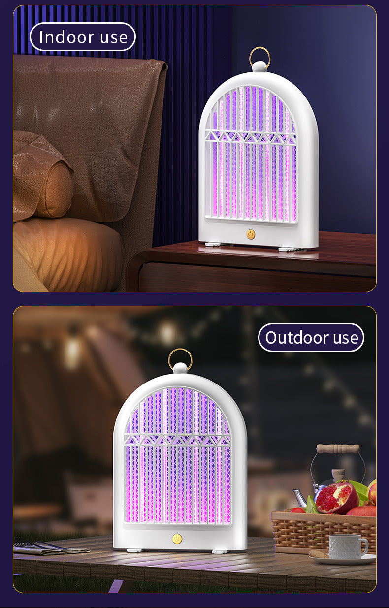 White (Plug-in) USB Mosquito Killer Lamp - Electric Bug Zapper, Wall-Mounted/Standing, Silent