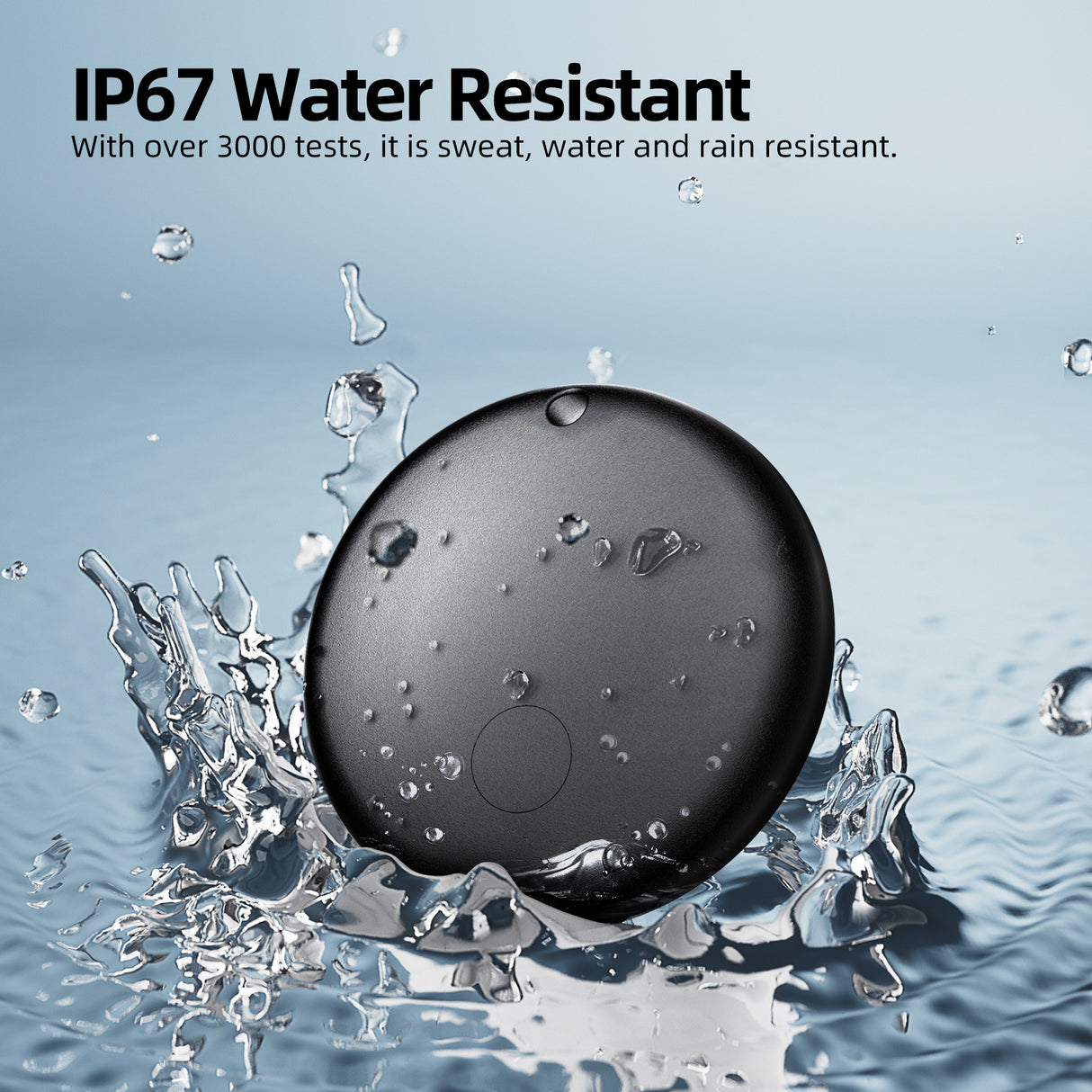 (Round Black) Mini GPS Tracker - Apple Find My Enabled, Key Finder, Wallet Locator, Anti-Theft Tag