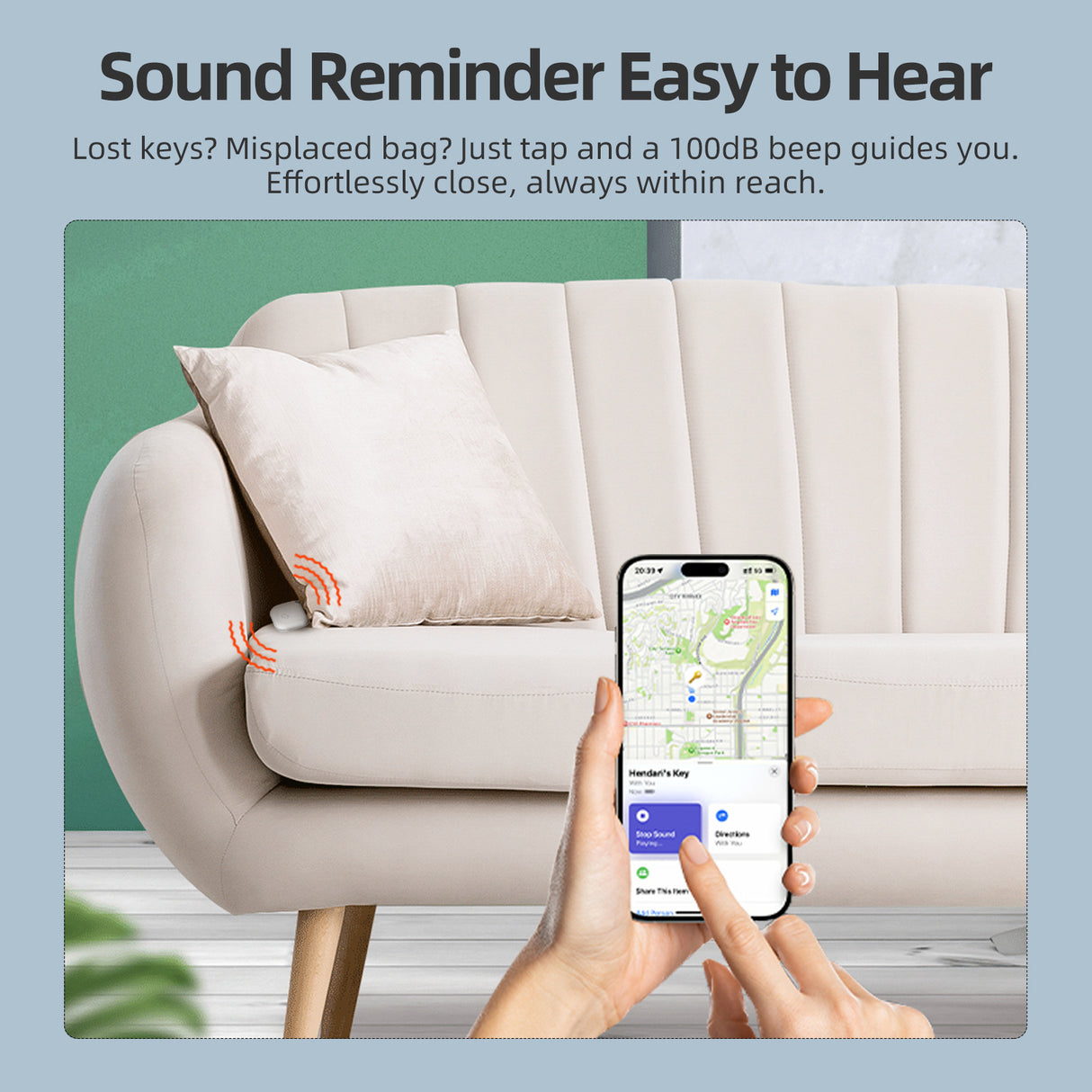 (Round White) Mini GPS Tracker - Apple Find My Enabled, Key Finder, Wallet Locator, Anti-Theft Tag