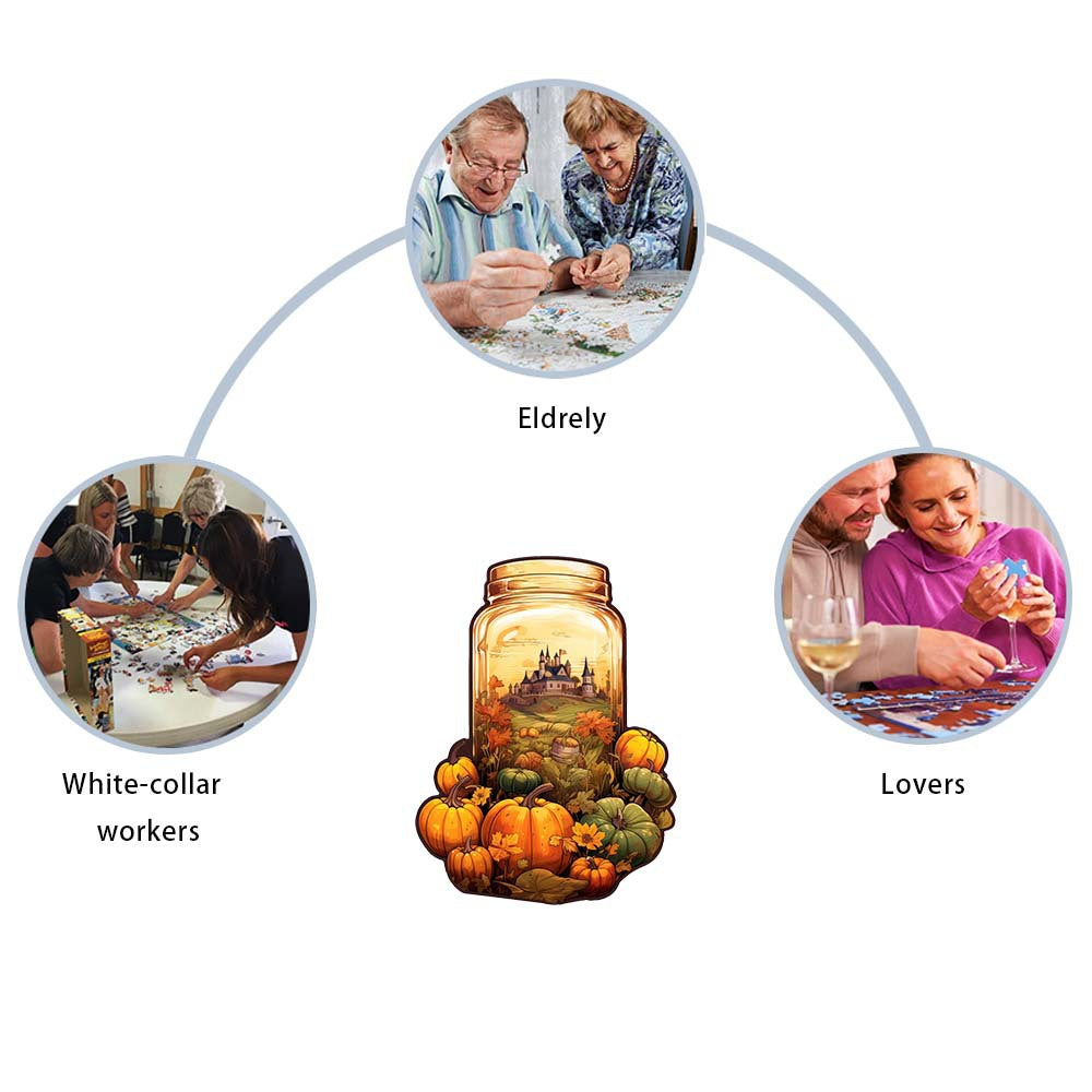 Purple grapes Thanksgiving Wooden Puzzle - Vegetable & Fruit Design, Home Decor, Educational Toy (Size S)