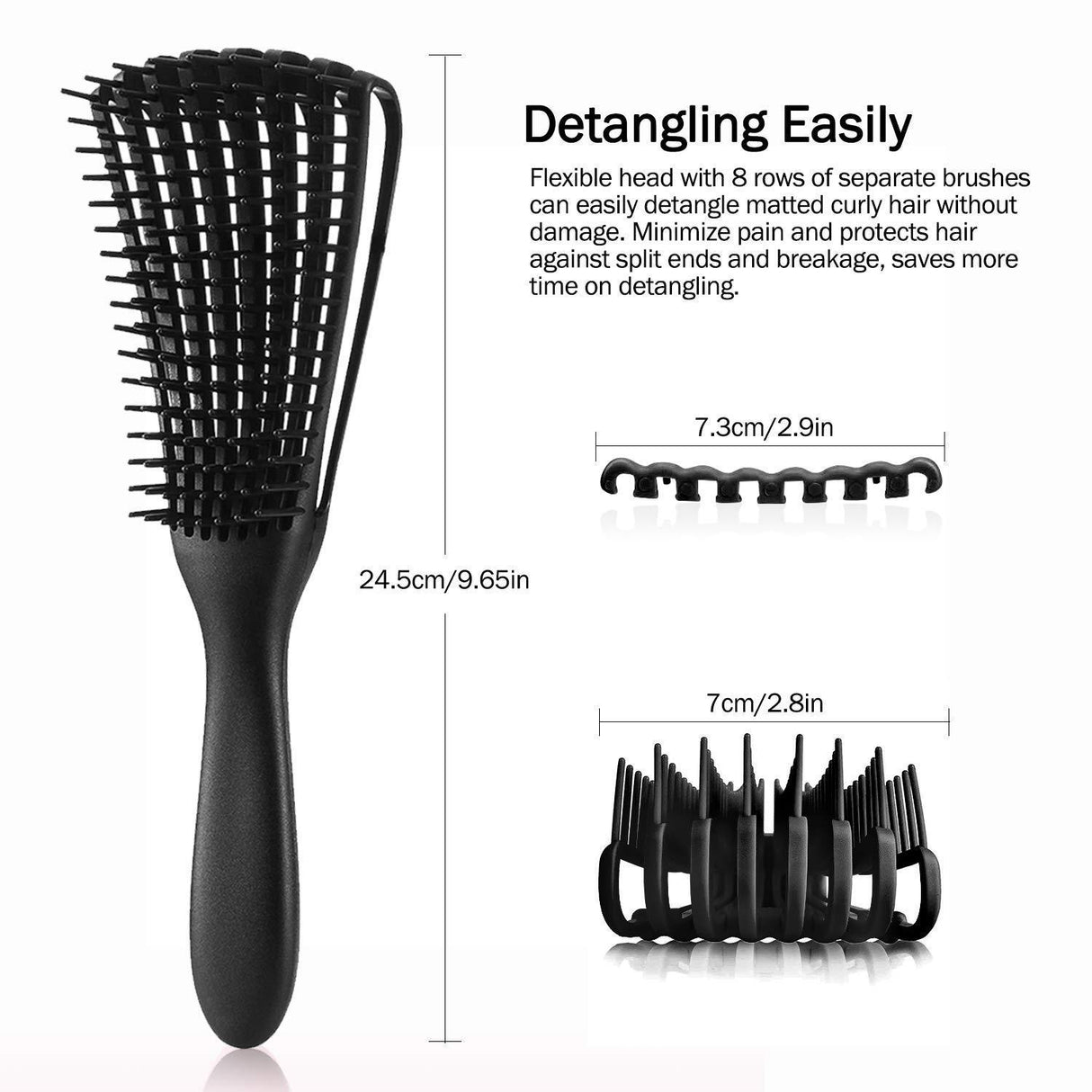 3 - pcs Pink Detangling Brush - Octopus Design for Effortless Hair Care