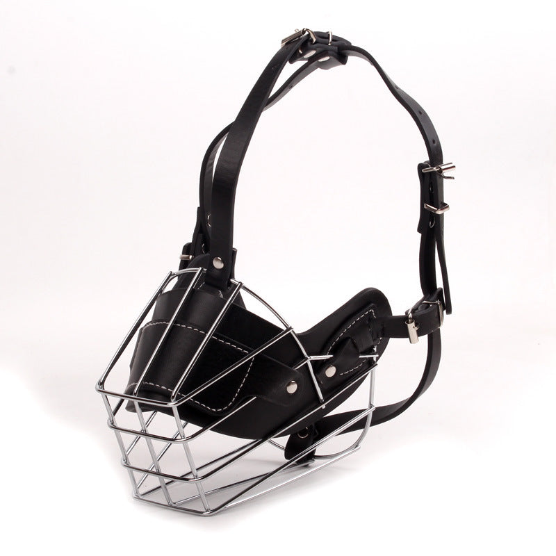 Black Metal Basket Dog Muzzle - Anti-Bite & Anti-Barking - XXL