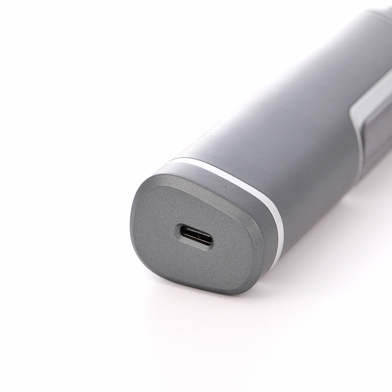 Grey Men's electric hair trimmer with retractable design and USB charging