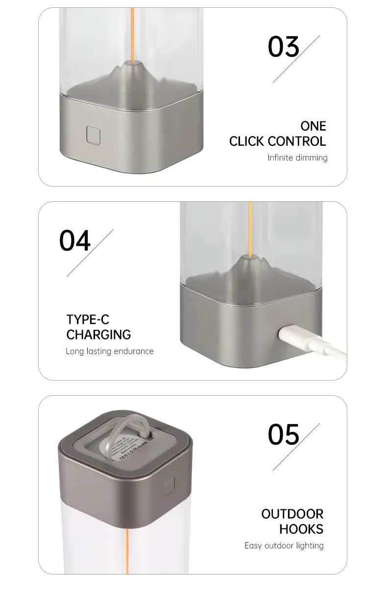 Silver Portable Magnetic Table Lamp with Bendable LED - USB-C Rechargeable