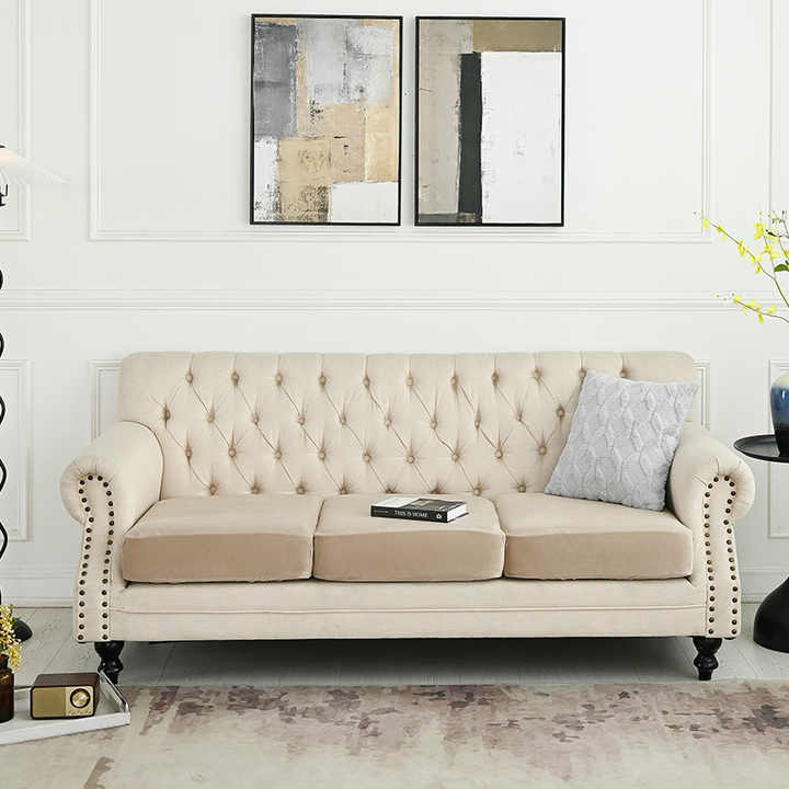 2 Pcs Light Grey Elegant Polyester Sofa Cover - Full Protection Against Cat Scratches & Wear