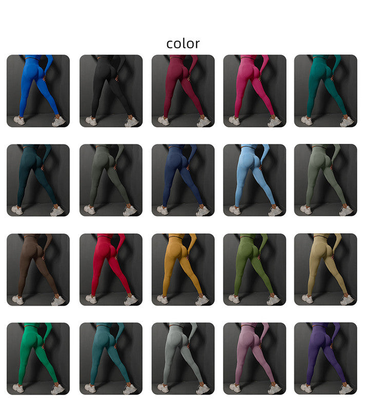 Size M Light Blue Seamless High-Waisted Yoga Pants for Women - Lift Workout Leggings for Running, Gym, and Fitness