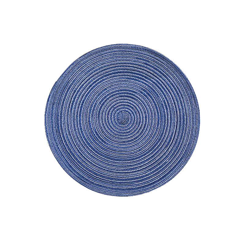 8 Pcs Blue Woven Round Placemat - Non-Slip, Heat-Resistant Dining Table Mat, 30cm