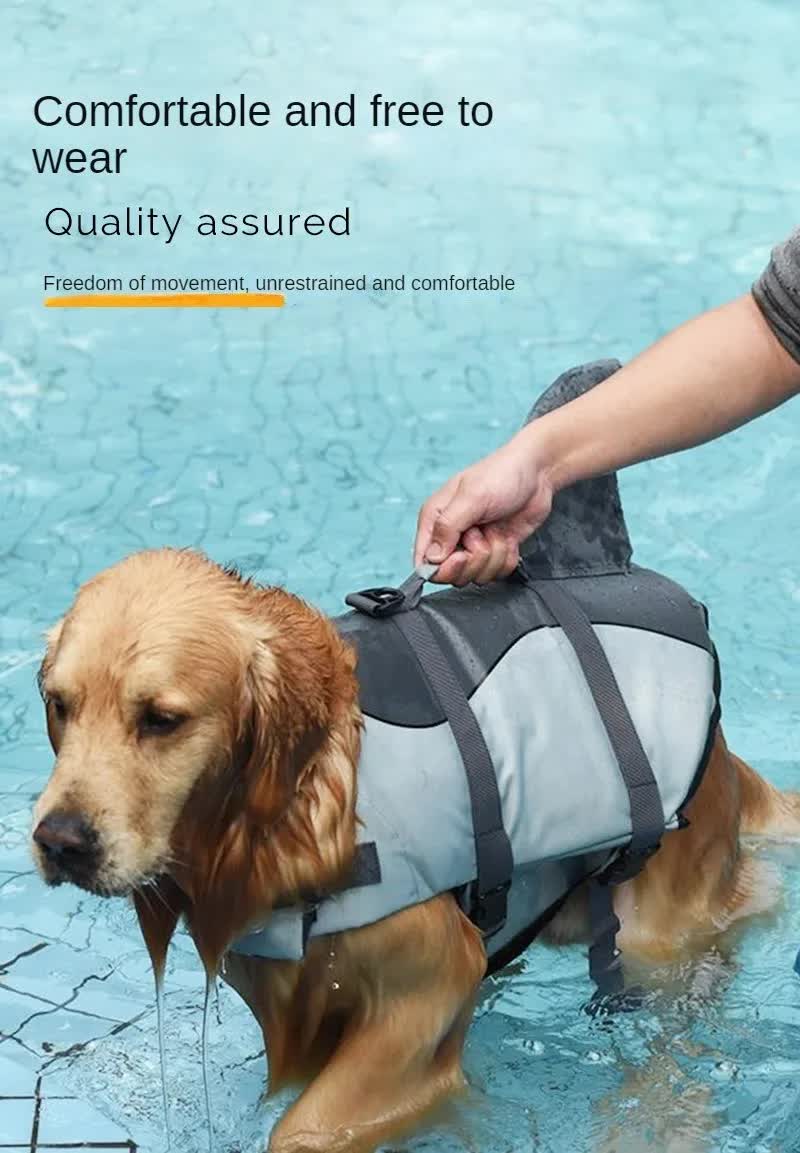 Size S Blue Sailboat Pattern Pet Life Jacket for Dogs - Summer Swimming Safety Vest with Shark Fin for Small to Large Breeds