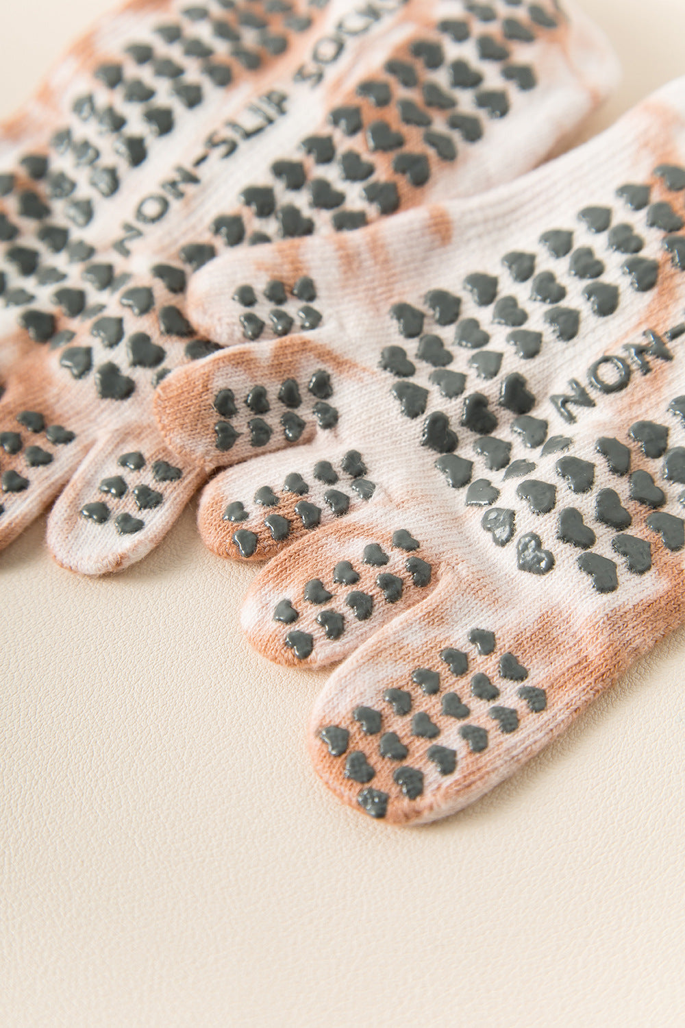 2 Pairs Blue Tie-Dye Non-Slip Yoga Socks for Women - Five-Toe Cotton Blend Socks for Pilates and Indoor Sports