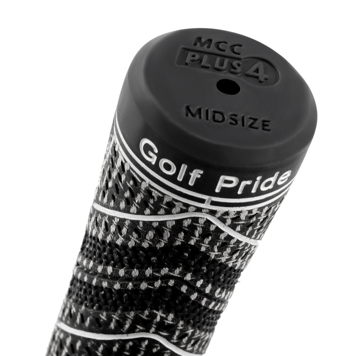 2 Pcs Grey MCC PLUS4 Midsize Golf Grip - Rubber and Cotton Thread Hybrid, 265 mm, 72g, Core 60