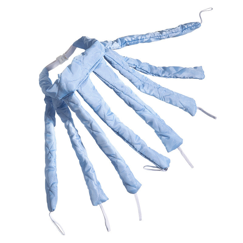 Blue Heatless Octopus Hair Curlers 2-Pack - 50cm Soft Fabric Curling Rods for Effortless, Damage-Free Curls