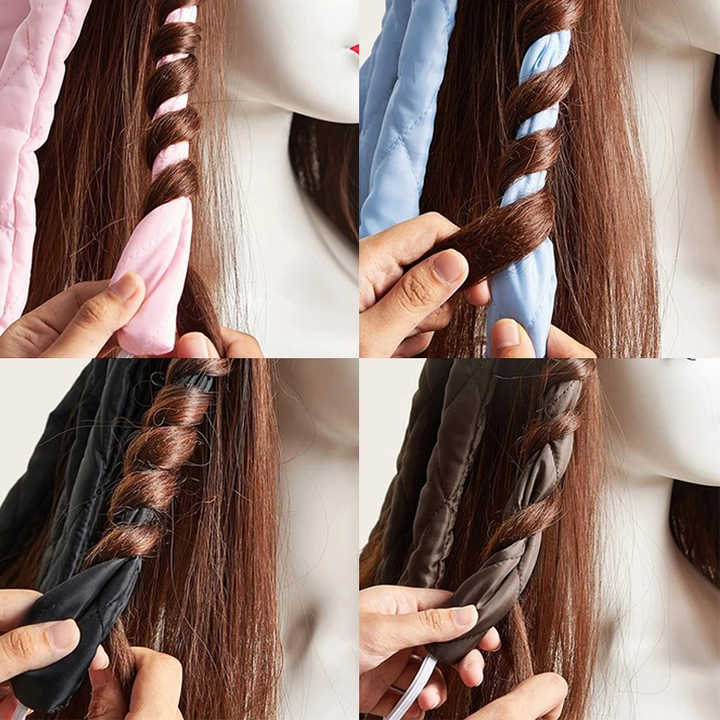 Blue Heatless Octopus Hair Curlers 2-Pack - 50cm Soft Fabric Curling Rods for Effortless, Damage-Free Curls