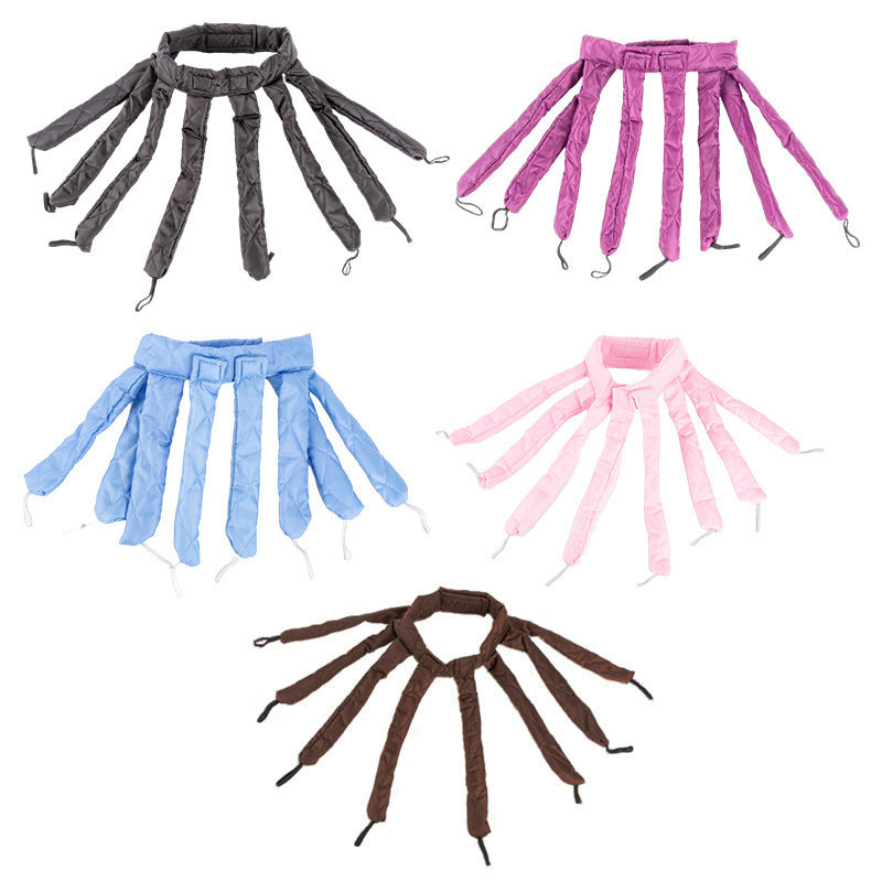 Black Heatless Octopus Hair Curlers 2-Pack - 50cm Soft Fabric Curling Rods for Effortless, Damage-Free Curls